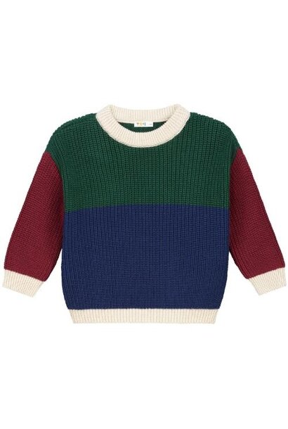 Yuki color block sweater - baseball | trui