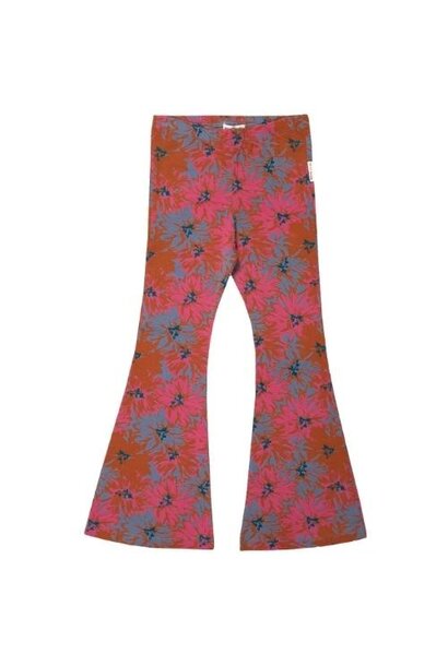 Petit Blush bowie flared pants viola flower aop | broek