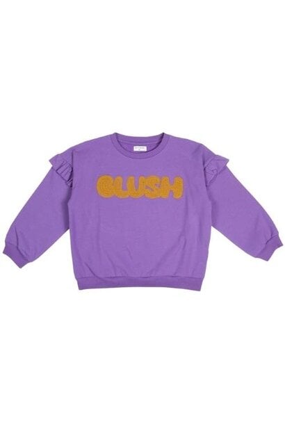 Petit Blush ruffle sweater "blush" paisley purple | trui