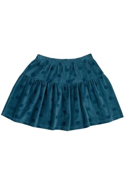 Petit Blush mini ruffle skirt velour dots aop | rok