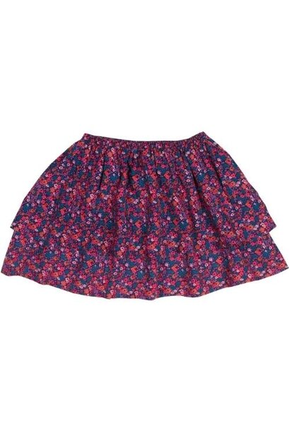 Petit Blush layered mini skirt blossom plum aop | rok