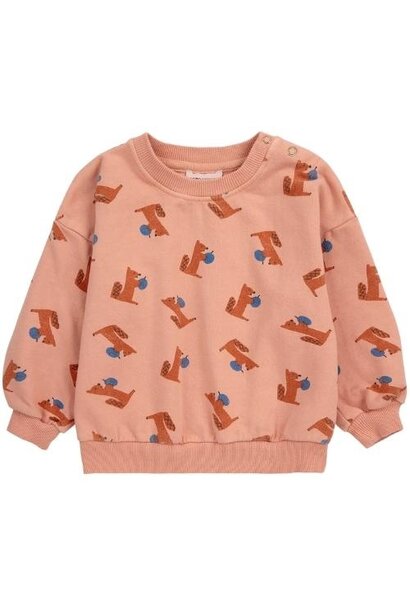 Bobo Choses baby hungry squirrel all over sweatshirt light brown | trui