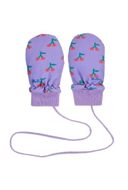 Bobo Choses baby cherry all over mittens purple | handschoenen