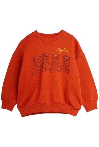 Mini Rodini agatha dogs sp sweatshirt red | trui