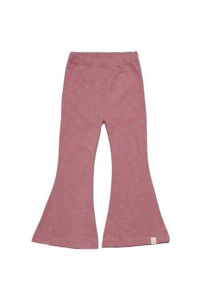 Navy Natural be flared mauve dotted flower | broek