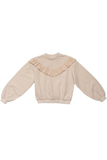 Navy Natural keet sweater beige melange | trui