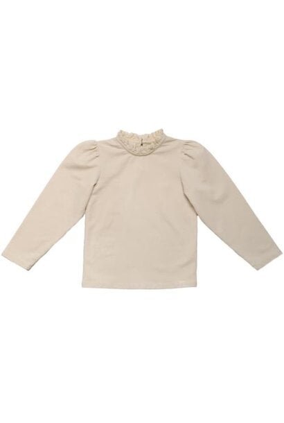 Navy Natural loulou top marshmallow broderie | shirt