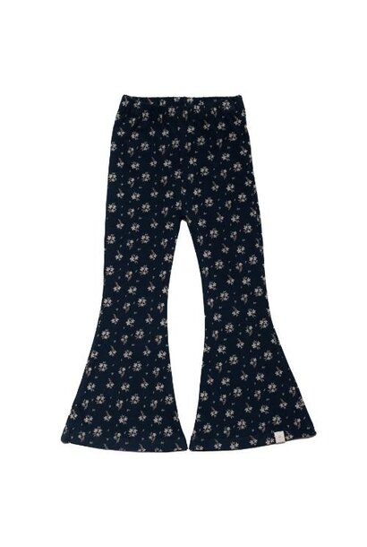 Navy Natural be flared navy flower | broek