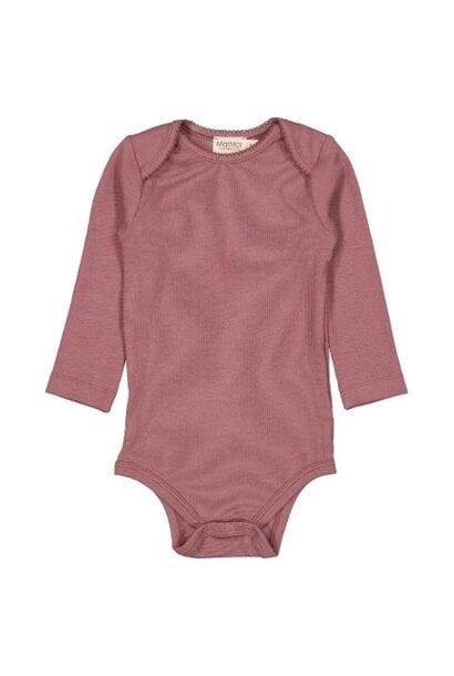 MarMar Copenhagen ben baby modal fine rib dusty grape | romper