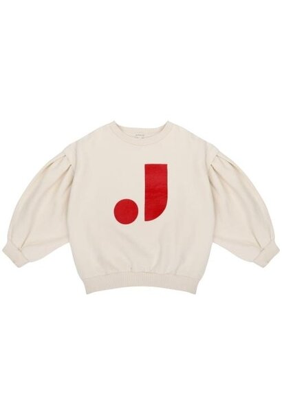 Jenest balloon bird sweater pebble ecru | trui