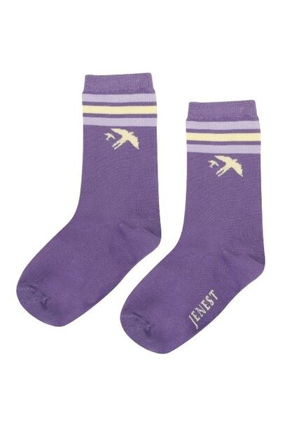 Jenest bird socks mauve purple | sokken