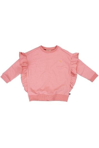 CarlijnQ basic - girls ruffled sweater pink | trui