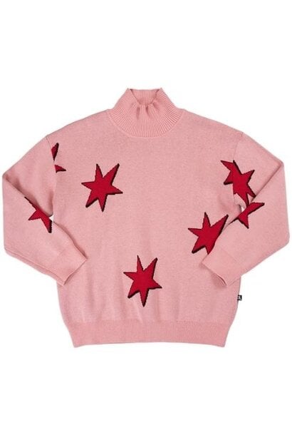 CarlijnQ stars - sweater turtleneck pink | trui