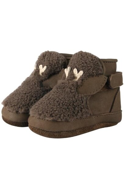 Donsje richy booties stag hazelnut curly faux fur | baby schoenen