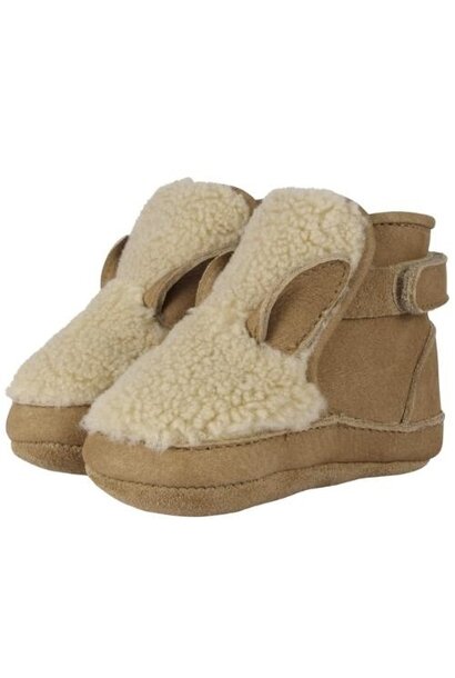 Donsje richy booties alpaca beige curly faux fur | baby schoenen