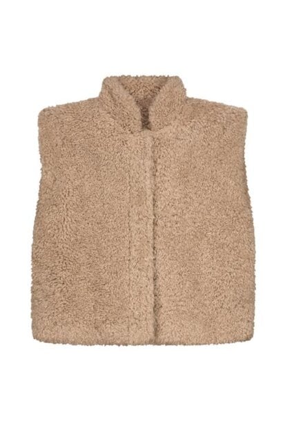 Charlie Petite jet fake fur gilet brown | vest