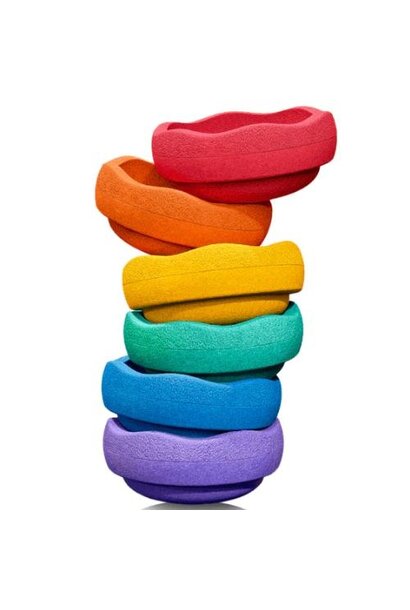 Stapelstein original mini rainbow set classic 6 stenen | speelgoed