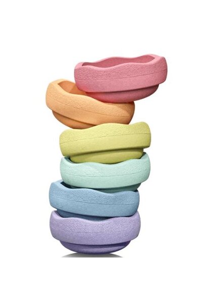 Stapelstein original mini rainbow set pastel 6 stenen | speelgoed