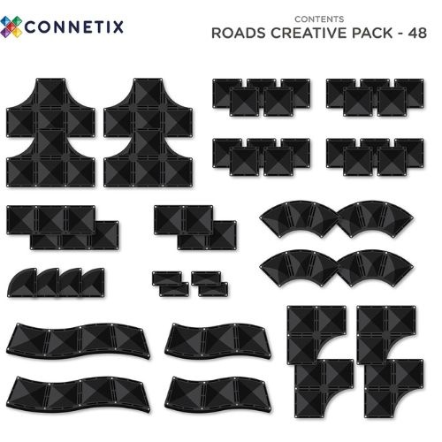Connetix Creative Roads Pack 48 stuks | magneet speelgoed-8