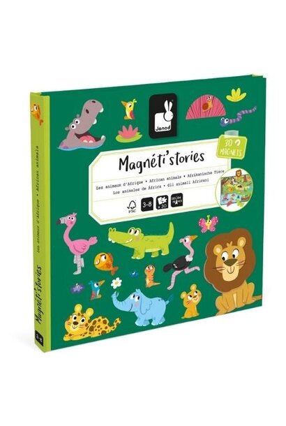 Janod magneti stories - afrikaanse dieren | magneetboekje