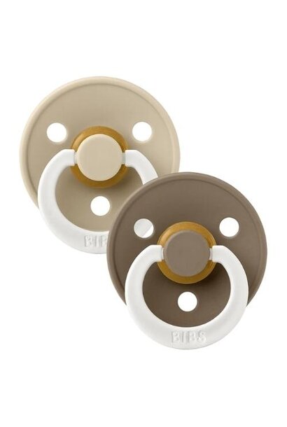 Bibs speen latex night 2-pack vanilla dark oak size 1 | fopspeen