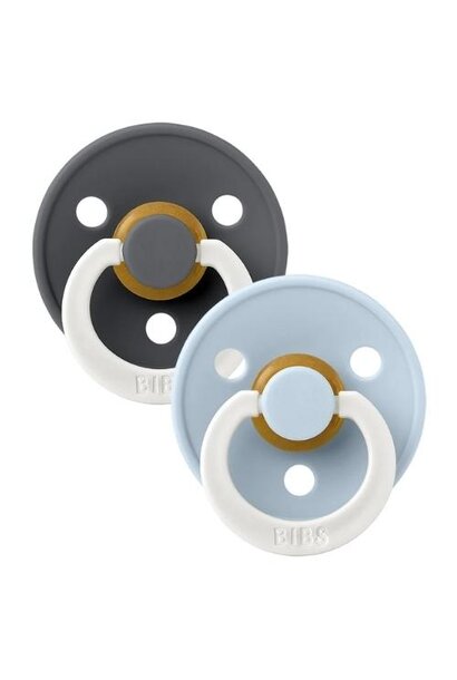 Bibs speen latex night 2-pack iron baby blue size 2 | fopspeen