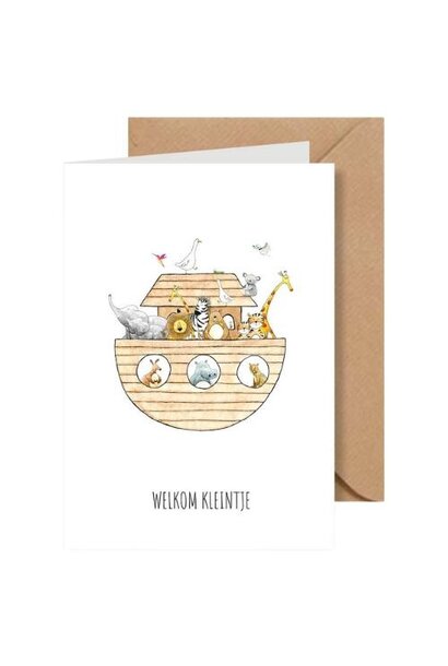 Juulz kaartje 'welkom kleintje' ark van noach | wenskaart