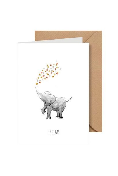 Juulz kaartje 'hooray' olifant | wenskaart