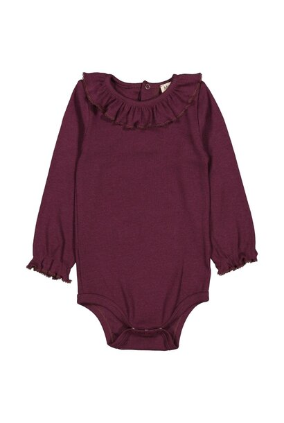 MarMar Copenhagen brandine modal fine rib deep mulberry | romper