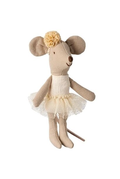 Maileg ballerina mouse little sister - off white | muis