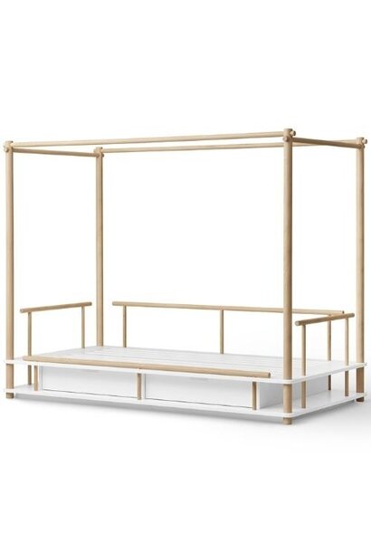 Oliver Furniture camp canopy bed 90x180 cm white/oak | bed