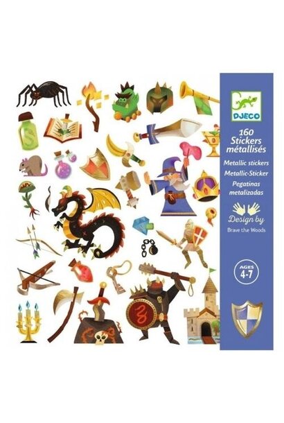 Djeco stickervel middeleeuwen - 160 stuks | stickers