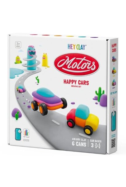Hey Clay happy cars - 6 cans | boetseerklei