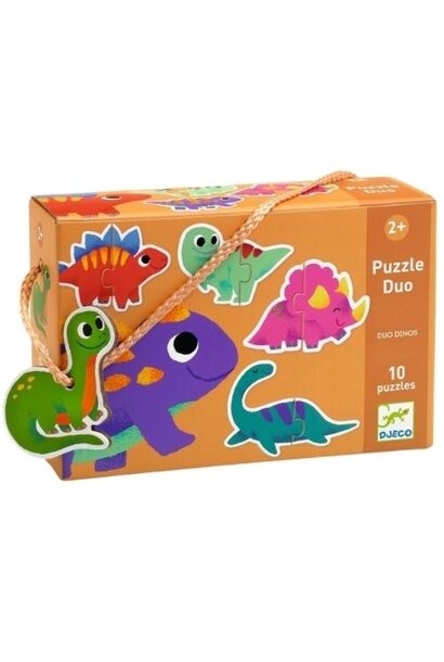 Djeco puzzel duo dino 10 x 2 stukjes | puzzel
