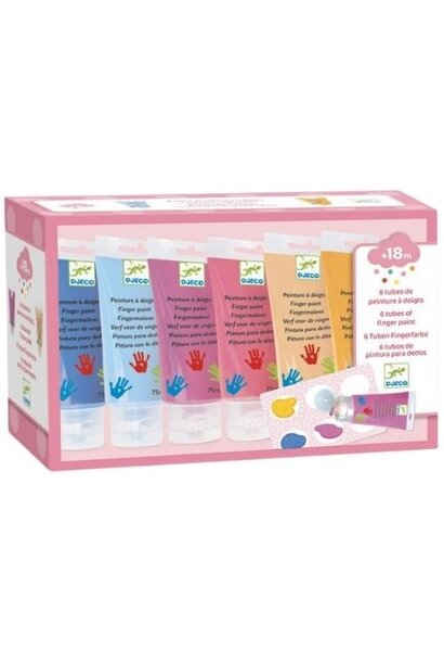 Djeco vingerverfset sweet - 6 tubes | kinderverf