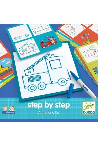 Djeco step by step arthur and co leren tekenen | tekenkaarten