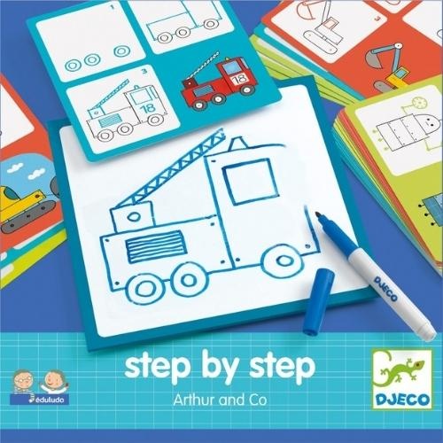 Djeco step by step arthur and co leren tekenen | tekenkaarten-1