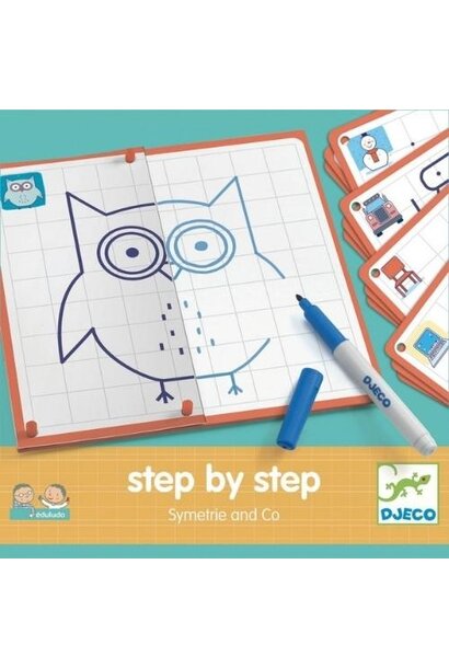 Djeco step by step symetrie en co leren tekenen | tekenkaarten