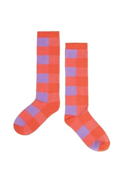Repose ams knee socks - fiesta violet bb check | sokken