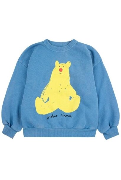 Bobo Choses hug me bear sweatshirt blue | trui