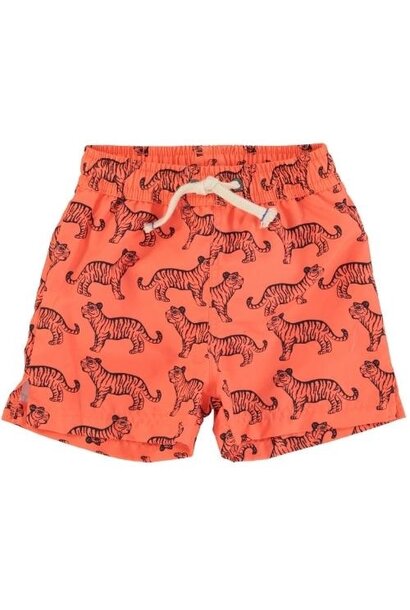 Piupiuchick swim shorts orange w/ black tigers | zwembroek