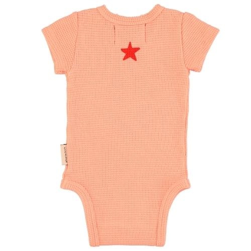 Piupiuchick baby short sleeve bodysuit pink w/ cherry print | romper-5