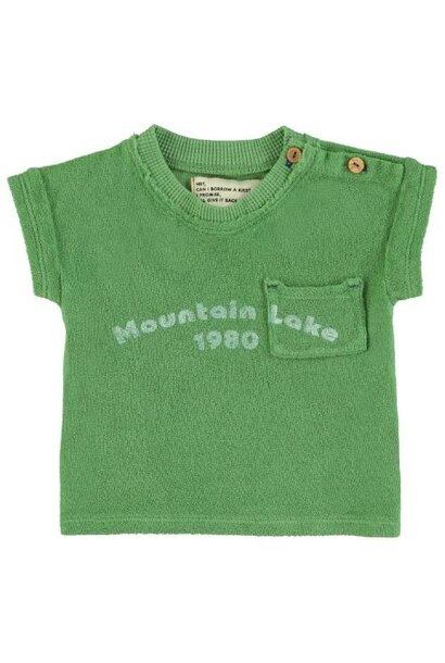 Piupiuchick baby t'shirt green w/ "mountain lake" print | tee
