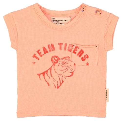 Piupiuchick baby t'shirt pink w/ tiger print | tee-1