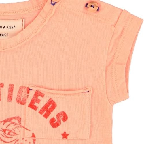 Piupiuchick baby t'shirt pink w/ tiger print | tee-3
