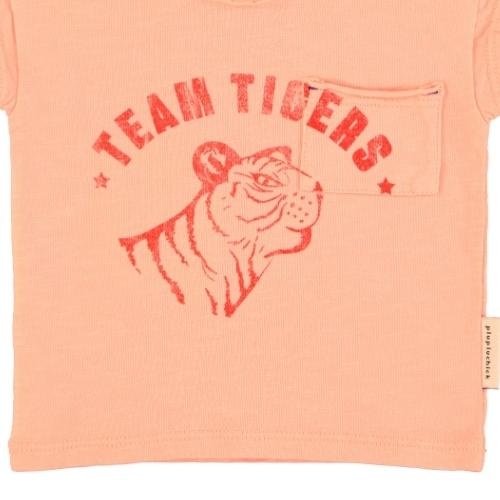 Piupiuchick baby t'shirt pink w/ tiger print | tee-4