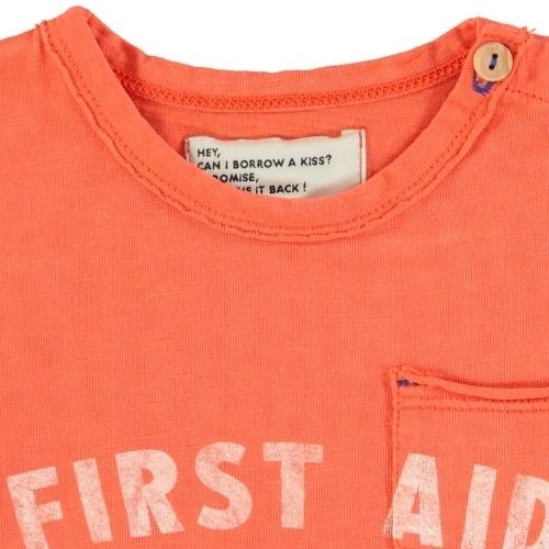 Piupiuchick baby t'shirt orange w/ "first aid" print | tee-2