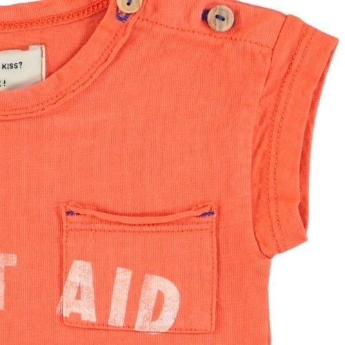 Piupiuchick baby t'shirt orange w/ "first aid" print | tee-3