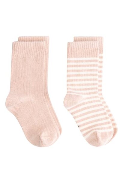 Gray Label ribbed socks 2-pack faded pink - cream | sokken