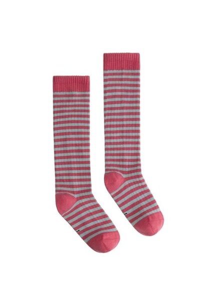 Gray Label long ribbed socks cherry - sky | sokken